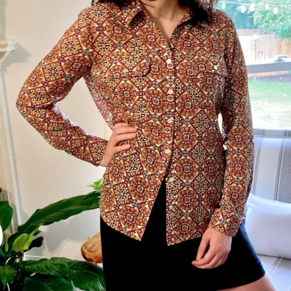 Notations Fall Color Geometric Blouse - image 2